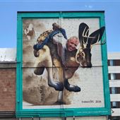 Mural - Bill Walton riding a Jackalope