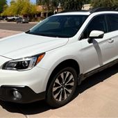 White Subaru Outback