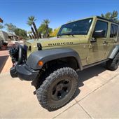 Green Jeep Wrangler Unlimited Rubicon